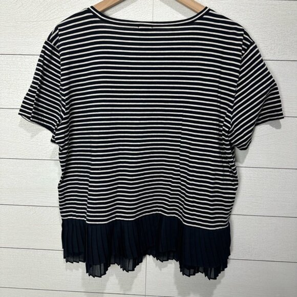 J Crew Navy/White Stripe Top Size Large - Picture 3 of 7